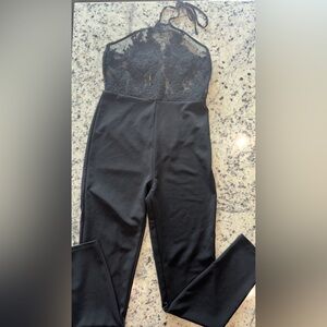 All black womens one piece jumpsuit